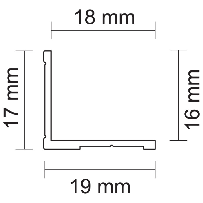 ALUPROFIL UHOLNÍK L-17 300CM ČIERNY