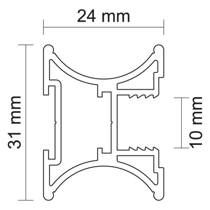 ALUPROFIL ÚCHYTKA URAN 10/P 10MM 270CM ČIERNA