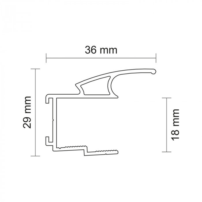 ALUPROFIL ÚCHYTKA WESTA BIS 18/P 270CM STRIEBRO