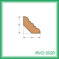 LIŠTA DREVENÁ VNÚTORNÁ ROHOVÁ OZDOBNÁ RVO2020 031 2.5M