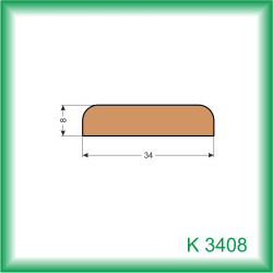 LIŠTA DREVENÁ KRYCIA PLOCHÁ K3408 055 2.5M