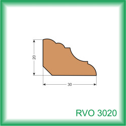 LIŠTA DREVENÁ VNÚTORNÁ ROHOVÁ OZDOBNÁ RVO3020 075 2.5M