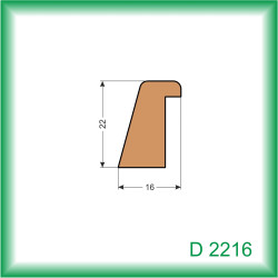 LIŠTA DREVENÁ ZASKLIEVACIA D2216 063 2.5M