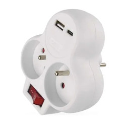 EMOS ZÁSUVKA ROZBOČOVACIA 2XUSB VYPÍNACIA P0073