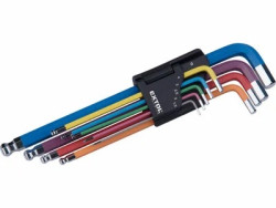 KĽÚČE IMBUSOVÉ GUĽÔČKA FAREBNÉ 9KS 1.5-10MM S2