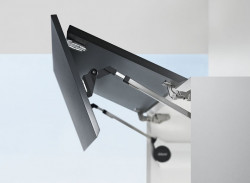 BLUM AVENTOS HF, 20F3200 + 20F2200, KRYTKY ŠEDÉ, KOMPLETNÉ KOVANIE PRE ÚZKE HLINÍKOVÉ RÁMY