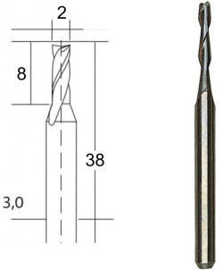 PROXON FRÉZA TVRDOKOVÁ ŠPIRÁLOVÁ HM - 2MM 28759P